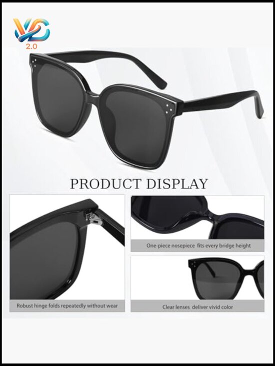 Vintage Oversized Square Sunglasses UV400 Protection Trendy Unisex main image 5
